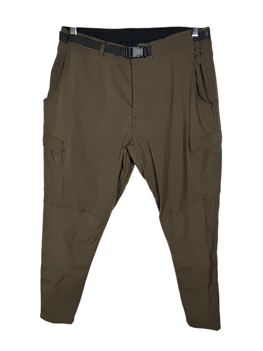 prAna Stretch Zion Olive Green Belted Cargo Hiking Pants, Mens M
